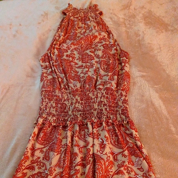 Express Size XXS Printed Paisley Midi Halter Dress - Picture 2 of 10
